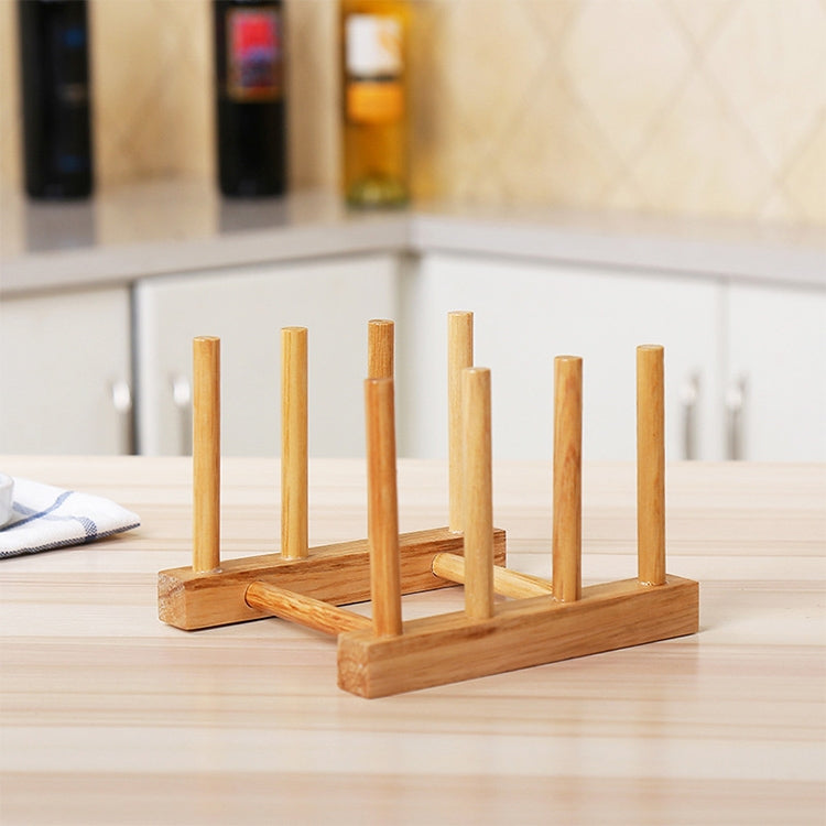 Solid Wood Dish Drip Rack Plate Holder, Size: 14x12x10cm, 3 Grid