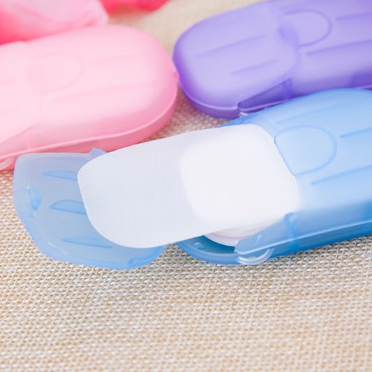 5 PCS Disposable Portable Travel Boxed Confetti Soap Mini Soap Paper, Random Color Delivery, 5 PCS