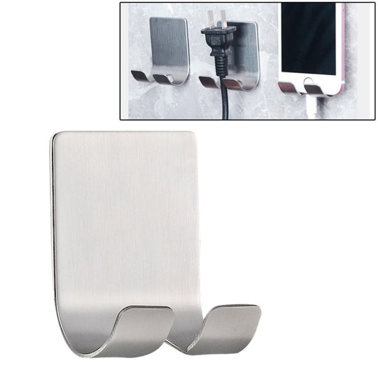 Stainless Steel Plug Power Cord Hook Bathroom Non-perforated Storage Rack, Size: 61x45mm, Stainless Steel Plug Power Cord Hook