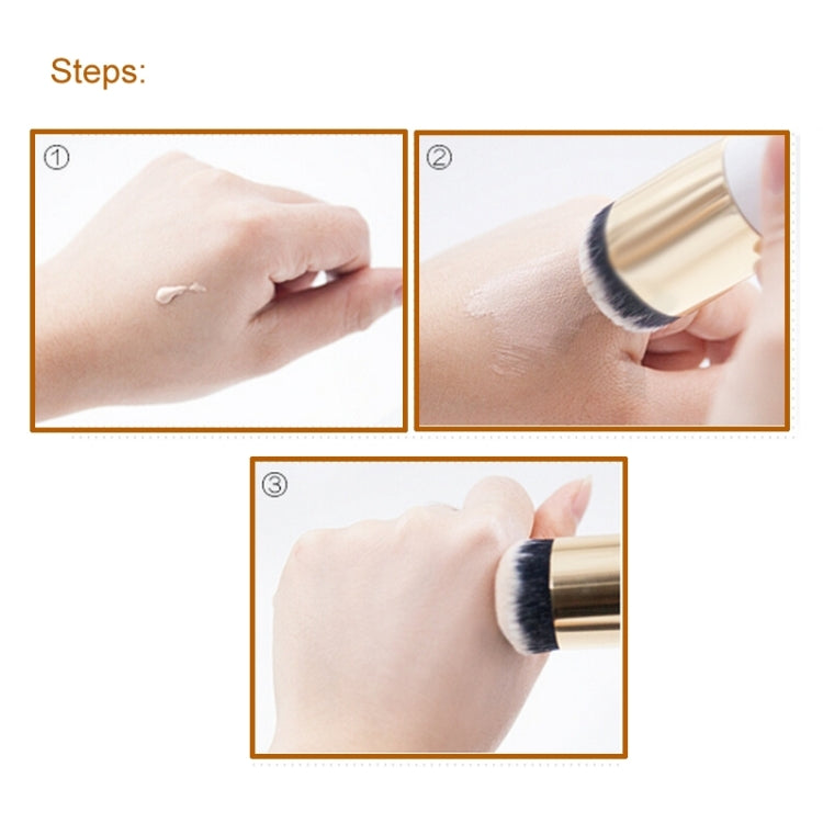 Short Wooden Handle Large Round Head Buffer Foundation Powder Makeup Brushes Plump Round Brush Makeup BB Cream Tools, Large Round Head Pink, Large Round Head White