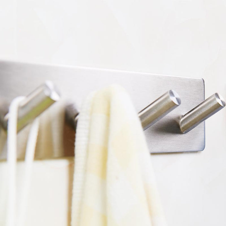 Stainless Steel Four Oblique Row Hook Bathroom Non-perforated Storage Clothes Rack, Four Oblique Row Hook