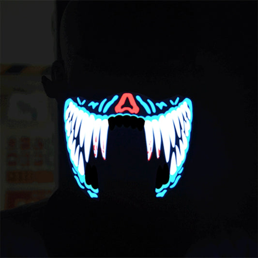 FG-MA-02 Halloween Mask Voice Control LED Cold Light Terror Cosplay Mask, FG-MA-02