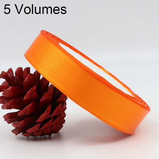 Orange satin ribbon roll on spool, 22m x 2cm ribbon strip