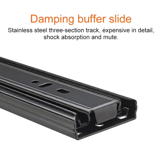 16 inches 3-section Mute Stainless Steel Sliding Drawer Slides Ball Slide Rail Length: 40cm, 16 inches