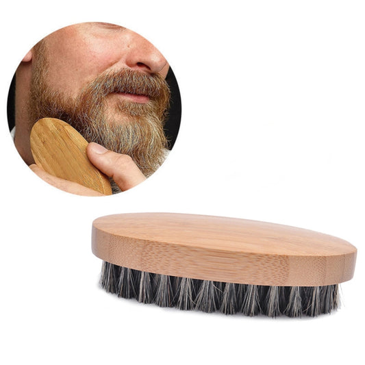 Men Beard Care Brush Hardwood Handle Wild Boar Bristle Comb, Boar Bristle Comb