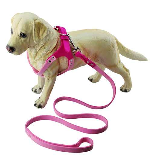 Dog chest harness in magenta, adjustable straps with D-ring leash attachment