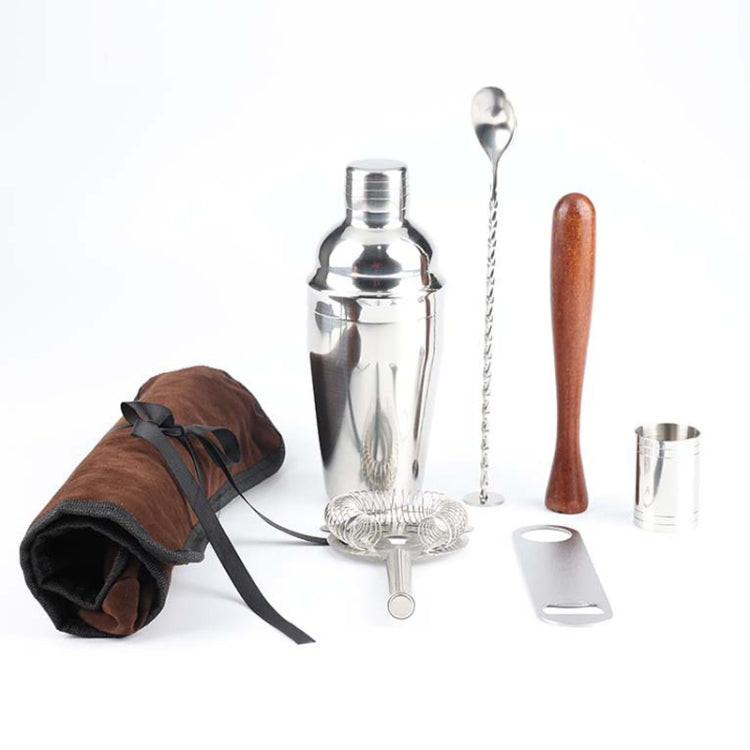 7 in 1 Stainless Steel Wine Cocktail Shaker Tools Set with Cloth Bag, Capacity: 350ml, 350ml
