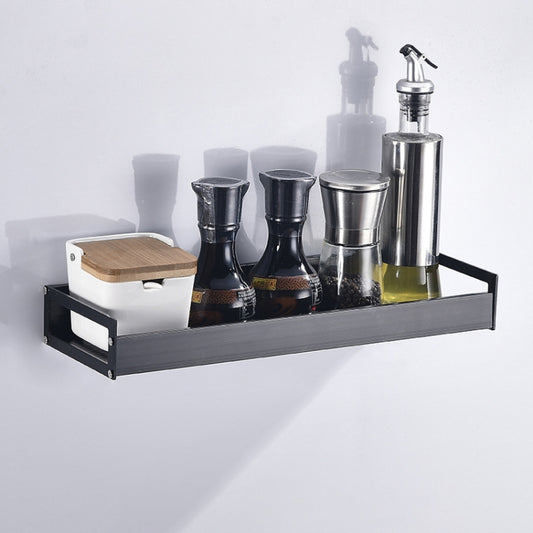 40cm Kitchen Multi-function Wall Hanging Holder Seasoning Storage Rack, 40cm(Black)