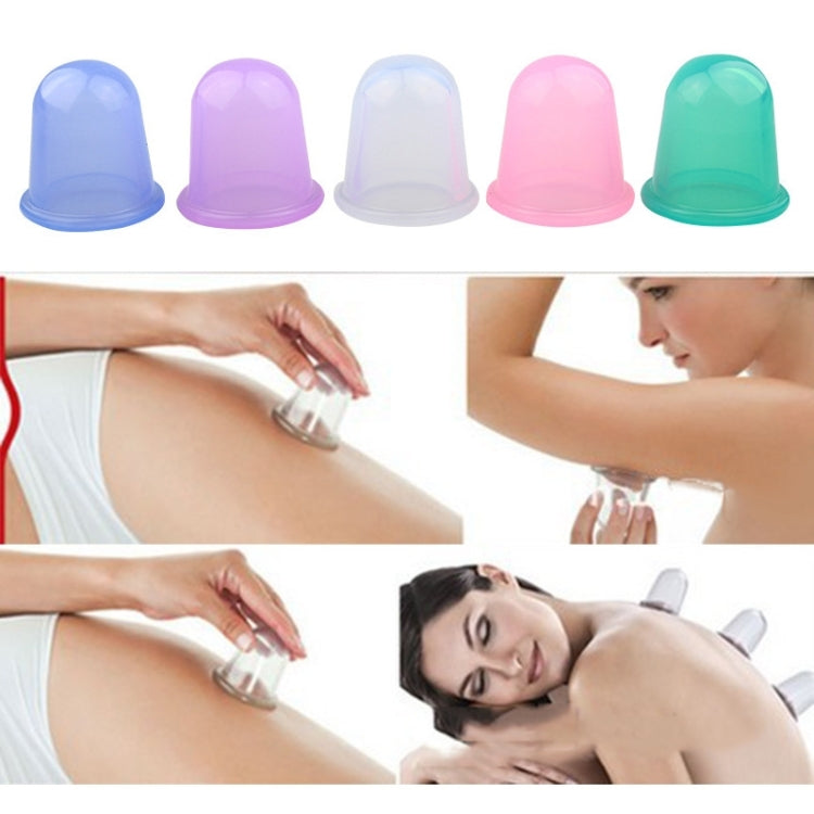 Silicone vacuum cupping cup shown on skin during massage use