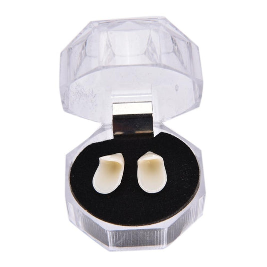 1 Pair 17mm Halloween Party Dentures Props Vampire Zombie Devil Fangs Teeth, 17mm