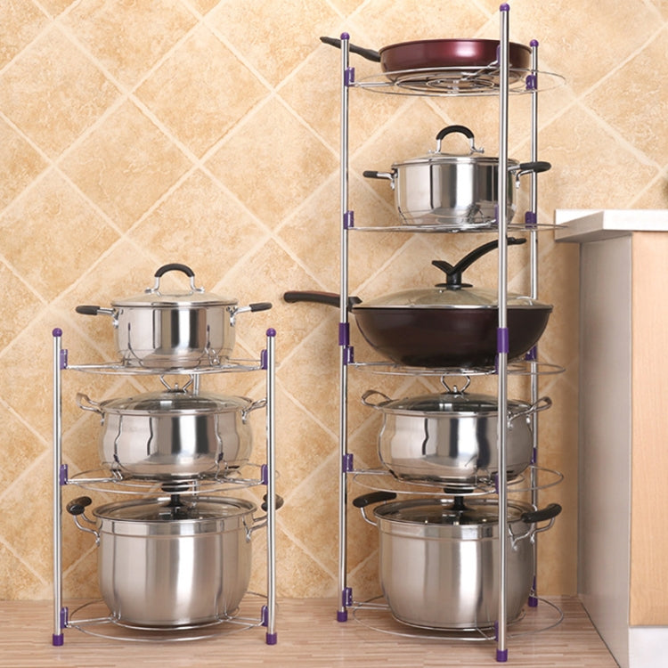 Multi-function Kitchen Pot Rack Three-layer Wok Soup Pot Stainless Steel Pot Rack, Three-layer