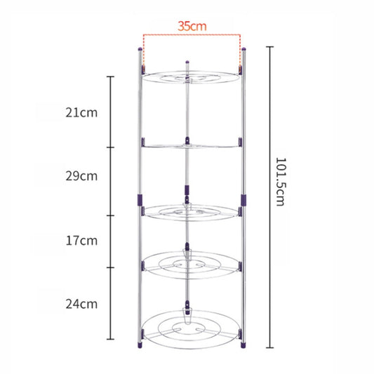 Multi-function Kitchen Pot Rack Five-layer Wok Soup Pot Stainless Steel Pot Rack, Five-layer