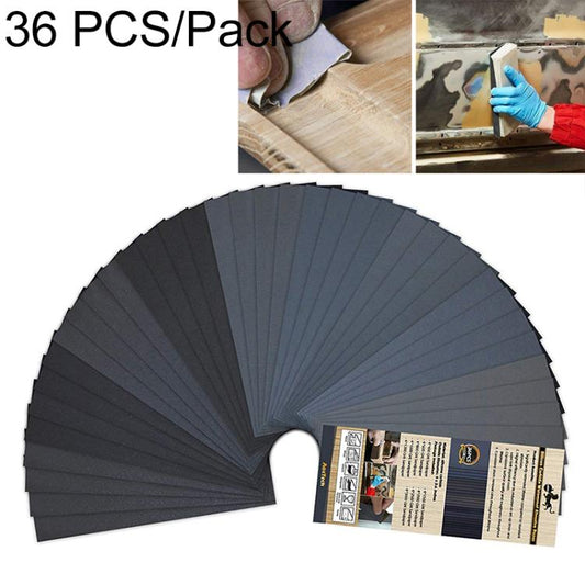 36 PCS LANHU Grit 400-3000 Wet And Dry Polishing Grinding Sandpaper,Size: 22.9 x 9.1cm, 36 PCS