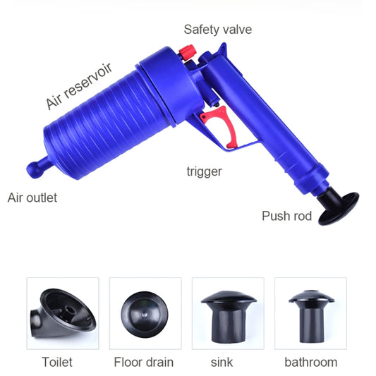 Kitchen Toilet High Pressure Drain Pipes Sinks Air Power Blaster Cleaner Plunger Clog Remover, Pressure Drain Pipes