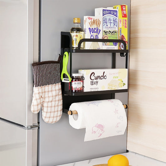 Kitchen Double Layers Magnetic Refrigerator Rack Storage Holder, Double Layers