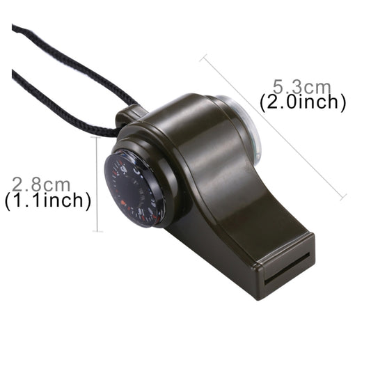 3 in 1 Outdoor Mini Multi-function Portable Handheld Lifesaving Whistle Compass Thermometer, H3-1