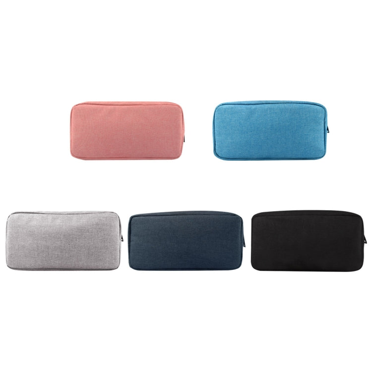 Multi-color digital device travel storage bag assortment, five small zip cases