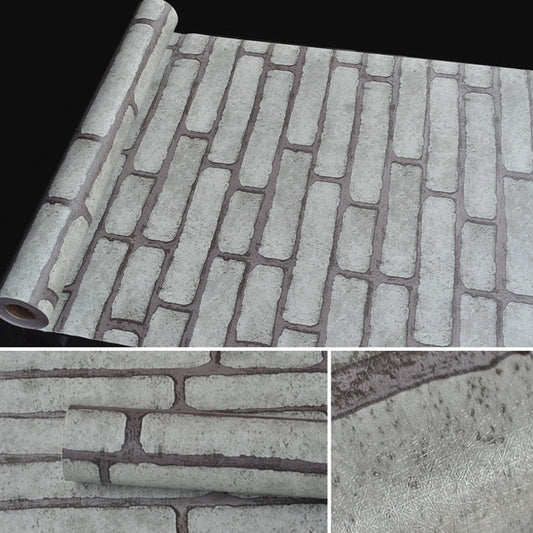 Gray Brick Creative 3D Stone Brick Decoration Wallpaper Stickers Bedroom Living Room Wall Waterproof Wallpaper Roll, Size: 45 x 1000cm, Gray brick