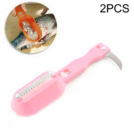 2 PCS Kitchen Essential Fish Scraper Fish Scale Planing Knife with Cover, 20x5.2cm Pink, 20x5.2cm Green, 20x5.2cm Blue