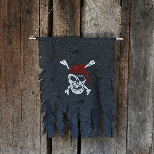 Halloween Decoration Jolly Roger Skull Banner Pirate Flag Party Supplies, Small Size: 47 x 51cm, Small Size: 47 x 51cm