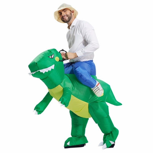Operated Inflatable Dinosaur Fancy Polyester Dress Halloween Party Costume for Adult, Recommended Height: 1.6-1.9m