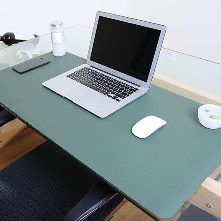 PU leather desk mat, 90 x 45 cm, green, smooth surface for mouse and keyboard