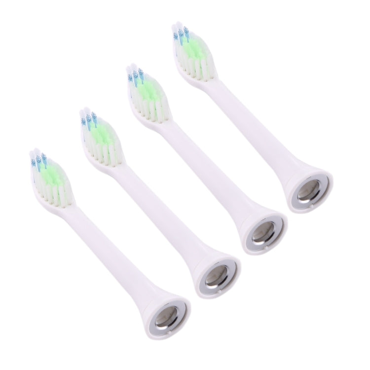 4-pack HX6064 brush heads for Philips Sonicare, white handles with green bristles