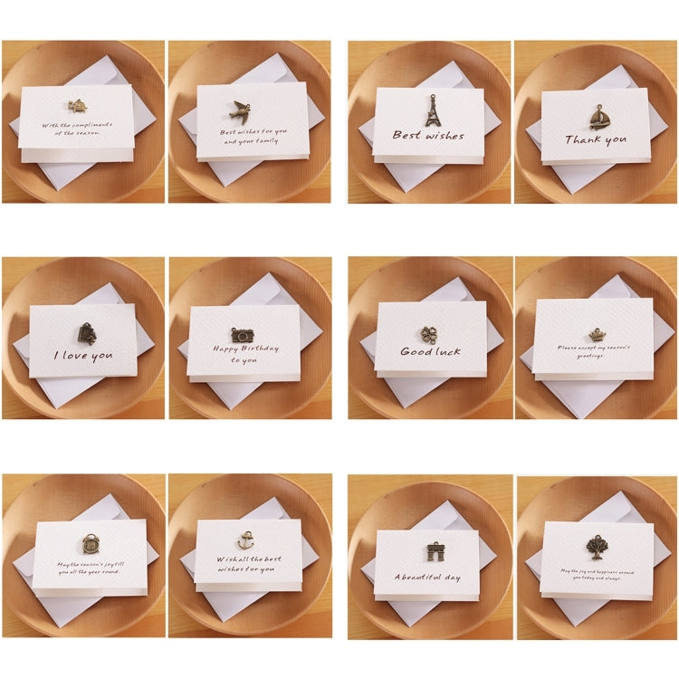 20 PCS Creative Simple Mini Ornaments Greeting Card Birthday Card DIY Folding Blessing Card Postcard, Random Style Delivery, DIY Folding Blessing Card