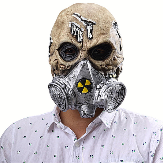 Halloween Festival Party Latex Biochemical Gas Mask Skeleton Frightened Mask Headgear, Biochemical Gas