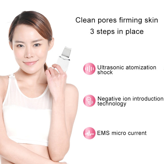 2W Ultrasonic Vibration Face Cleansing Machine Dead Skin Cleaner Scrubber Shovel Tool Face Beauty Instrument