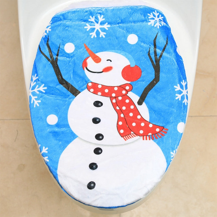 Fancy Christmas Decoration Toilet Lid Cover, Size: 48 x 43cm, Hat Snowman, Tree Branch Snowman