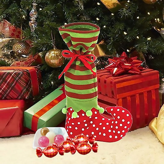 Dot Pattern Sock Christmas Dinner Table Decoration Candy Bag, Size: 35*20cm