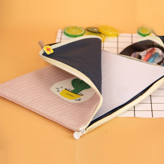 Cactus Pattern Waterproof and Dustproof Canvas File Bag Zipper Data Portable Storage Bag, Random Style Delivery, P156