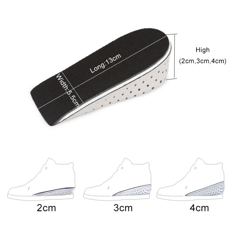 Height-increase insole pad insert, black top with white perforated base