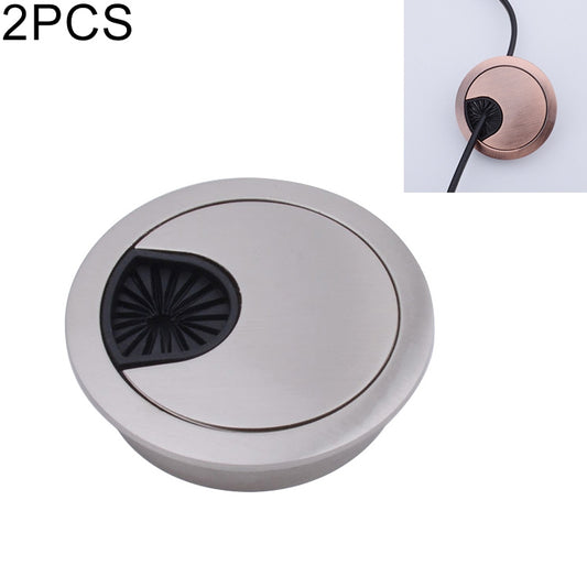 2 PCS Desk Computer Desktop Zinc Alloy Round Threading Box Hole Cover, Hole Diameter: 50mm (Bright Gold), 50mm