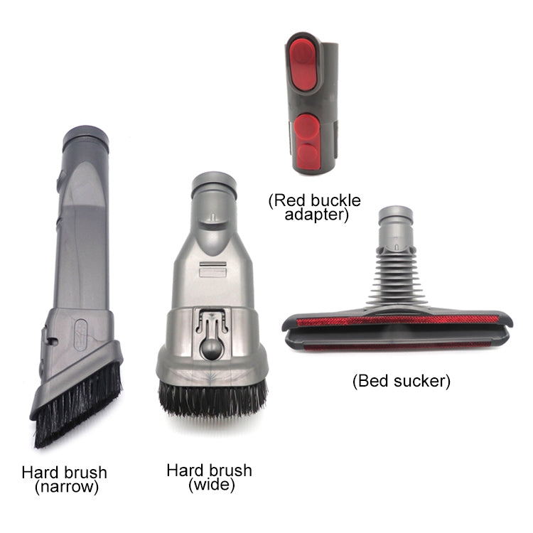 Vacuum replacement brush set: narrow hard brush, wide hard brush, bed suction head, adapter