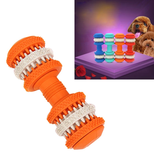 Dog Toy for Pets Tooth Cleaning Chewing Dumbbells Shape Toys of Non-Toxic Soft Rubber , Large Size,Length:15cm, 15cm (Orange), 15cm(Blue), 15cm (Red), 15cm (Baby Blue)