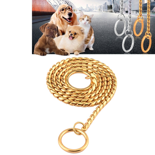 Pet Collars Pet Neck Strap Dog Neckband Snake Chain Dog Chain Solid Metal Chain Dog Collar,Length:55cm, 55cm