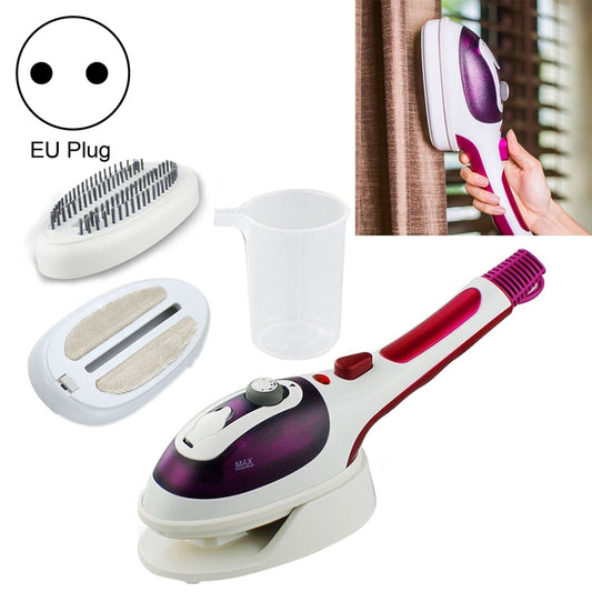 Multifunction Household Handheld Steamer Travel Portable Hand - Held Steam Hanging Hot Machine Ceramic Bottom with Flannelette Brush & Hair Brush & Measuring Cup,EU Plug, EU Plug Purple, EU Plug Blue