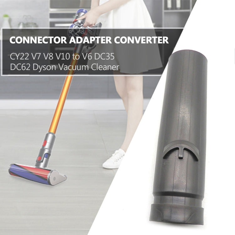 Gray vacuum connector adapter with latch notch and open end