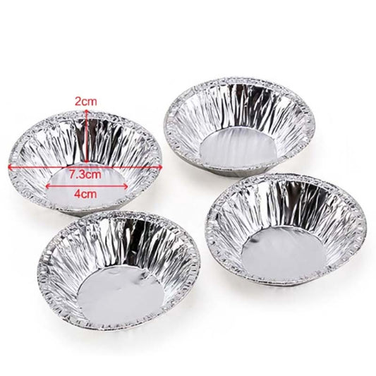 100pcs / Pack Aluminum Foil Egg Tart Cup Cake Holder, Size: 7.5 x 4 x 2cm