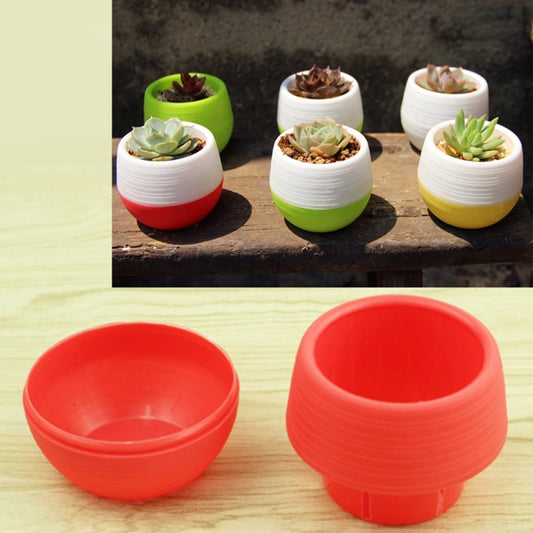 Colourful Mini Round Plastic Plant Flower Pot Garden Home Office Decoration Nursery Pots Plant Flowerpot with Water Tank, Random Color Delivery, Flower Pot 3