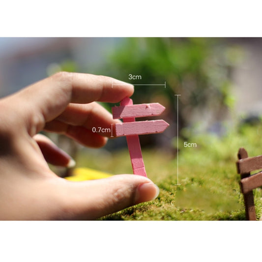 10pcs Mini Wooden Fences Signpost Garden Ornament DIY Plant Labels Pots Scenery Decoration Micro-landscape DIY Ornaments Multi-meat Wooden Ornaments, Random Color Delivery, Mini Wooden Fences Ornament