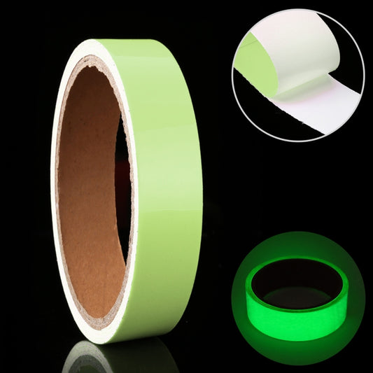 Glow-in-the-dark green photoluminescent tape roll, 1cm x 10m length