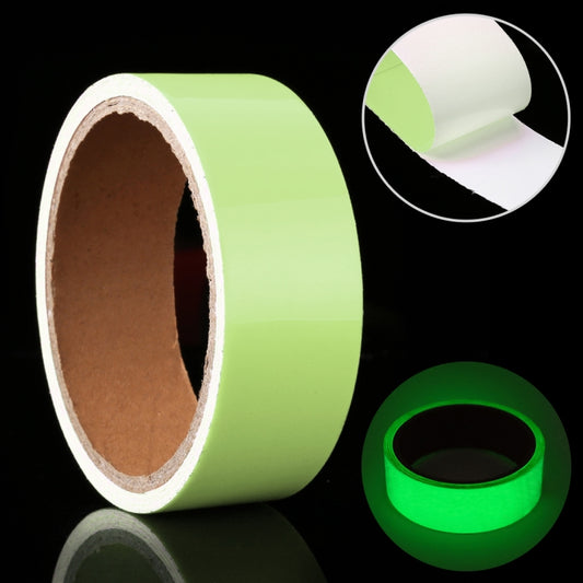 Green luminous photoluminescent tape roll with inner cardboard core