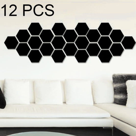 12 PCS 3D Hexagonal Mirror Wall Stickers Set, Size: 4*4cm, Size: 4*4cm (Black), Size: 4*4cm (Gold), Size: 4*4cm (Silver)