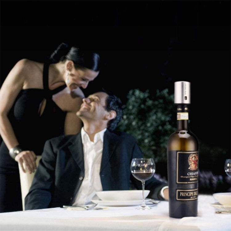Stainless steel vacuum wine bottle stopper with cylindrical metal top
