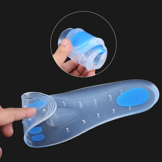1 Pair Transparent Cushioning Silica Gel Insoles Size: 42-43yards, Size: 42-43yards