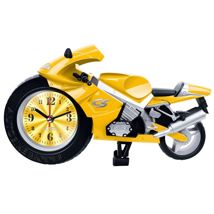 Creative Artistic Motorcycle Alarm Clock Desk Clock Model for Household Shelf Decorations