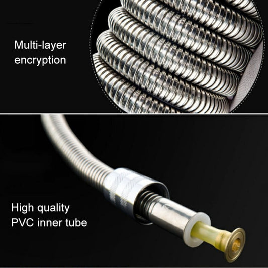 2m Flexible Stainless Steel Showerhead Hose Pipe Copper Core Interface Anti Burst Bath Water Pipe, 2m (Copper Core Interface)